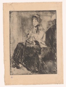 Siedząca kobieta z parasolem Parasol autorstwa Mary Cassatt