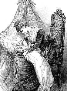 Młoda matka przytulająca swoje dziecko autorstwa Mary Ellen Edwards