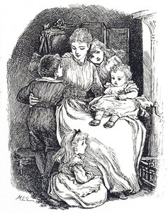 Ilustracja przedstawiająca matkę z dziećmi autorstwa Mary Ellen Edwards