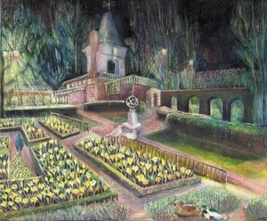 Ogród kwiatowy, Holland park, 2002 (olej na bardzie) autorstwa Mary Kuper