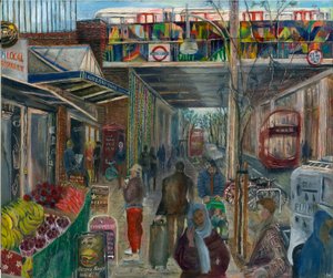 Ladbroke Grove tuż przed zamknięciem: 4, stacja, 2020 (ropa na pokładzie) autorstwa Mary Kuper