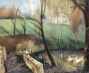 Staw, Kenwood, 2002 (olej na desce) autorstwa Mary Kuper