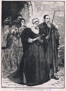 Lady Jane Grey w drodze na rusztowanie 1554 autorstwa Mary L. Gow