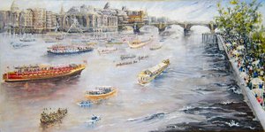 Korowód jubileuszowy nad Tamizą autorstwa Mary Smith