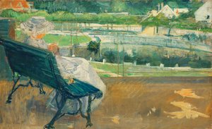 Lydia siedząca na ganku, szydełkowanie, ok. 1881 r. autorstwa Mary Cassatt