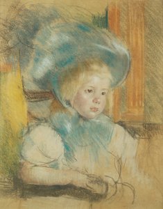 Simone w kapeluszu z pióropuszem, ok. 1903 r. autorstwa Mary Cassatt