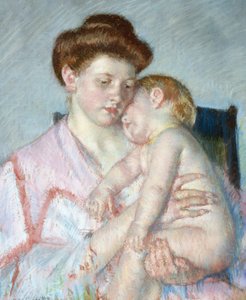 Śpiące dziecko, ok. 1910 (pastel na papierze) autorstwa Mary Stevenson Cassatt