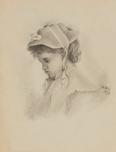 Bez tytułu głowa dziecka patrzącego w dół, 1878. autorstwa Mary Vaux Walcott