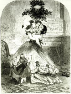 „Pod jemiołą” dla Illustrated London News, 1865 (grawerowanie)