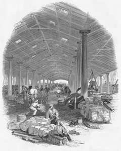 Wharf Shed of Trafalgar Dock, Liverpool, Anglia, 1847