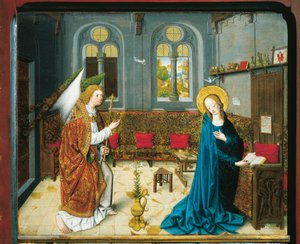 Zwiastowanie z Opowieści z życia Maryi autorstwa Master Aachen