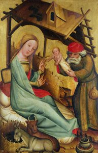 Narodzenia z ołtarza głównego św. Piotra w hamburgu, ołtarz Grabower, 1383 (tempera na desce) autorstwa Master Bertram of Minden
