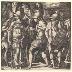 Aleksander witający Thalestris i Amazonki, połowa XVI wieku.