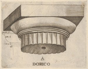 Kapitał dorycki z pomiarami, ca. 1537.