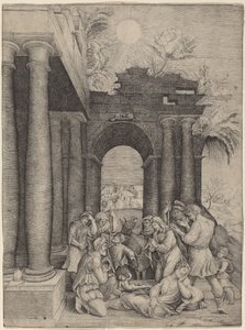 Adoracja pasterzy autorstwa Master HFE after Domenico Beccafumi