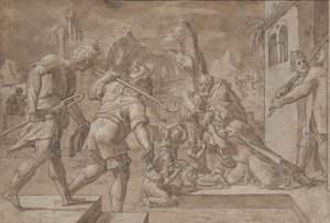 Adoracja pasterzy ok. godz. 1549-50. autorstwa Master Of The Liechtenstein Adoration