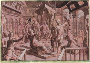 Wyrok Salomona autorstwa Master Of The Liechtenstein Adoration