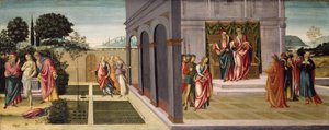 Zuzanna i starsi w ogrodzie oraz proces Zuzanny przed starszymi, ok. 1500 autorstwa Master of Apollo and Daphne