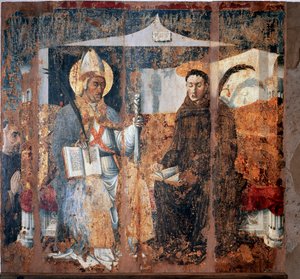 Św. Eleuteriusz z Tournai i św. Placyd (Fresco autorstwa Master of Cesio