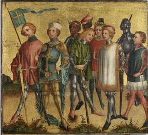 Święty Gereon z Kolonii z żołnierzami, ok. 1460 autorstwa Master of Cologne