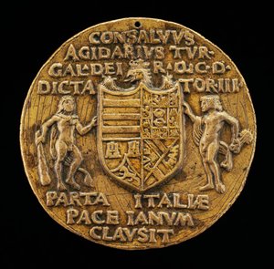 Tarcza podtrzymywana przez Herkulesa i Janusa [rewers], c. 1503.