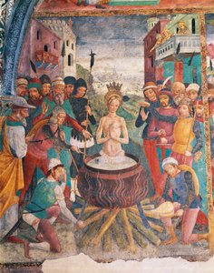 Włochy, Region Piemont, Prowincja Alessandria, Serralunga di Crea, Sacro Monte di Crea, Sanktuarium Santa Maria Assunta, Kaplica św. Małgorzaty z Antiochii, Męka Św. Małgorzaty z Antiochii