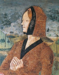 Włochy, Region Piemont, Prowincja Alessandria, Serralunga di Crea, Sacro Monte di Crea, Sanktuarium Santa Maria Assunta, Kaplica św. Małgorzaty z Antiochii Portret kobiety