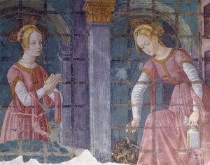 Włochy, region Piemont, prowincja Alessandria, fresk w kaplicy w bazylice Santa Maria Assunta