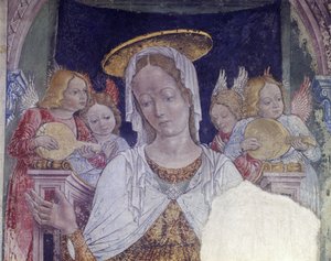 Włochy, region Piemont, prowincja Alessandria, fresk w kaplicy w bazylice Santa Maria Assunta