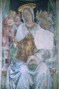 włochy, piemont, serralunga di crea, sacro monte di crea, bazylika santa maria assunta, kaplica, fresk