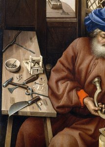 Tryptyk Zwiastowania (Ołtarz Merode), ok. 1427-32 (olej na dębie) autorstwa Master of Flémalle