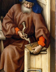 Tryptyk Zwiastowania (Ołtarz Merode), ok. 1427-32 (olej na dębie) autorstwa Master of Flémalle