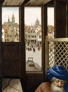 Tryptyk Zwiastowania (Ołtarz Merode), ok. 1427-32 (olej na dębie) autorstwa Master of Flémalle