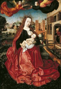 Madonna z Dzieciątkiem ukoronowana przez dwa anioły, 1490s