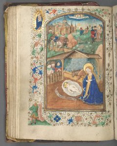 Księga Godzin (użytek Utrecht): fol. 62v, Narodzenie Pańskie