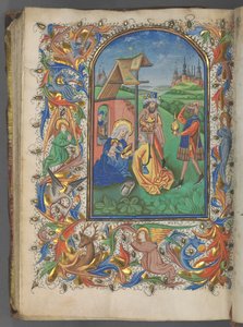 Księga godzin użytkowania Utrechtu: fol. 221v, Adoracja Trzech Króli, c. 1460-1465.