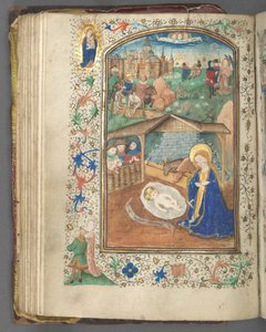 Księga godzin użytkowania Utrechtu: fol. 62v, Narodzenia, c. 1460-1465.