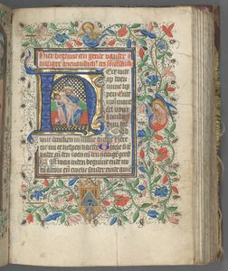 Księga godzin użytkowania Utrechtu: fol. 63r, inicjał z Trójcą Św. 1460-1465.