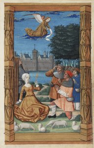 Zwiastowanie pasterzom, z Księgi Godzin, ok. 1485