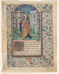 Kartka z Księgi Godzin: Św. Barbara (2 z 2 wyciętych kartek) autorstwa Master of Jacques de Luxembourg