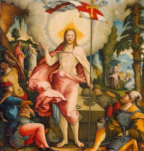 Niemiecki: Die Auferstehung Christi und Noli me tangere Zmartwychwstanie Chrystusa i Noli me tangere autorstwa Master of Messkirch