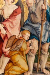 Niemiecki: Die Heiligen Sebastian und Rochus Święci Sebastian i Roch autorstwa Master of Messkirch