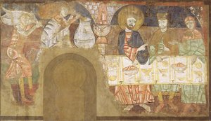 Wesele w Kanie, ok. 1150 r. (fresk na płótnie) autorstwa Master of San Baudelio de Berlanga