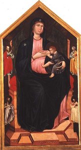 Madonna z Dzieciątkiem i świętymi (tempera na płycie) autorstwa Master of San Gaggio