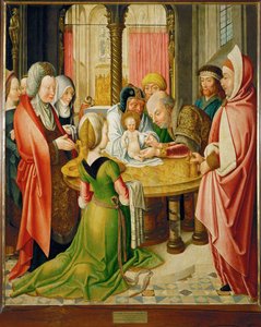 Obrzezanie, jeden z dwóch paneli z ołtarza ... autorstwa Master of St. Severin