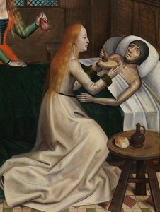 Fragment Miłosierdzia św. Mikołaja z Ołtarza św. Mikołaja, ok. 1486-93 (olej na desce)
