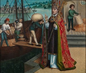Cud zboża, z ołtarza św. Mikołaja, ok. 1486-93 (olej na desce)