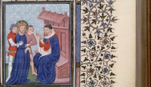 Chrystus przed Piłatem Księga Godzin, 1400 autorstwa Master of Troyes