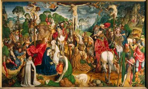 Ołtarz przedstawiający Mękę Pańską (olej na desce) autorstwa Master of the Aachen Altar