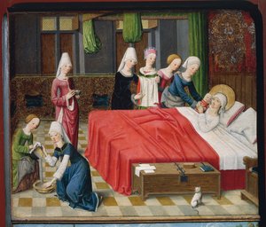 Narodziny Dziewicy autorstwa Master of the Aachen Altar